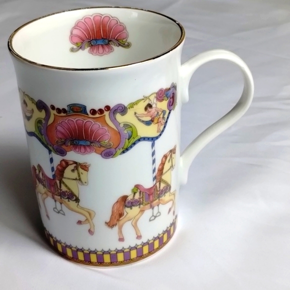 Crown Trent Fine Bone China Staffordshire England Gold Plated Rim Horses & Angel - Picture 3 of 9